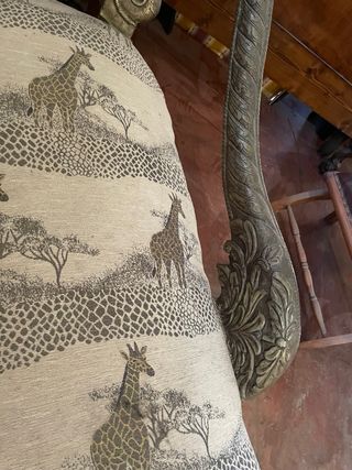 Sillón Colonial Vintage Jirafas Dorado