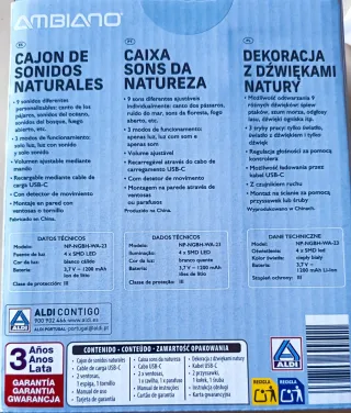 Cajón Sonidos Naturales con Luz