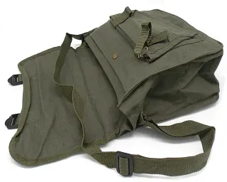 Borsa canvas verde caccia tracolla militare 82573