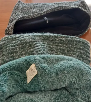 Pañuelo cuello tejido verde multicolor