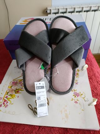 Sandalias Benetton Cruzadas Gris Talla 38