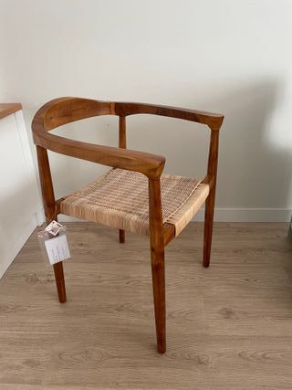 Pack 4 Sillas Comedor Ratán y Madera