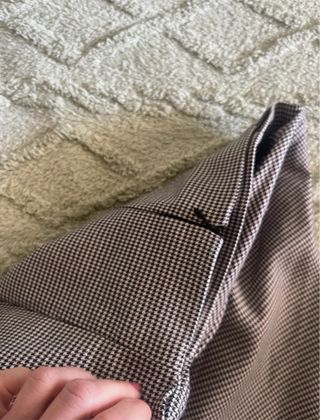 Falda Zara cuadros marrón y blanco