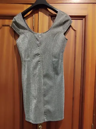 Mini vestido plateado H&M DIVIDED cremallera
