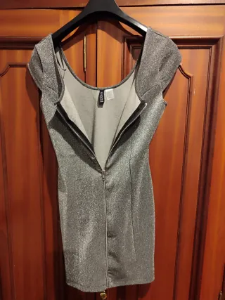 Mini vestido plateado H&M DIVIDED cremallera