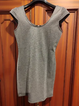 Mini vestido plateado H&M DIVIDED cremallera