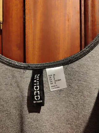 Mini vestido plateado H&M DIVIDED cremallera