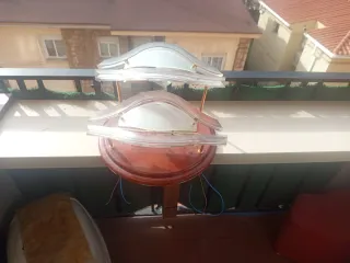 Lámpara de techo madera y cristal