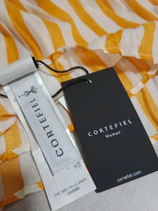 Pañuelo Cortefiel cuello rayas blanco y amarillo