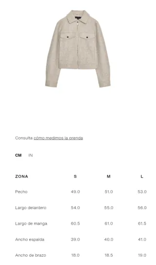 Chaqueta Zara Beige Talla M. NUEVA!