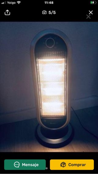 Calefactor Halógeno Negro/Plateado