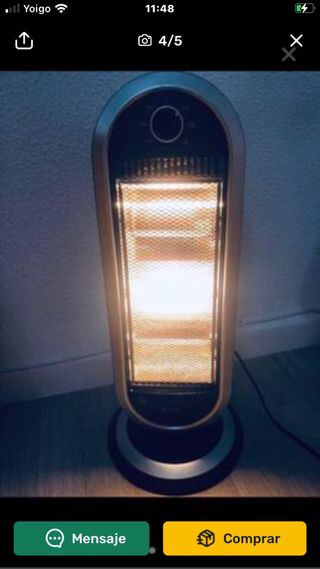 Calefactor Halógeno Negro/Plateado