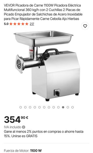 Picadora de Carne VEVOR 1100W Nueva