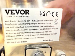 Picadora de Carne VEVOR 1100W Nueva