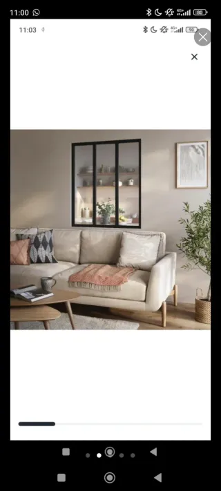 Separador ambientes aluminio 1050x1090mm