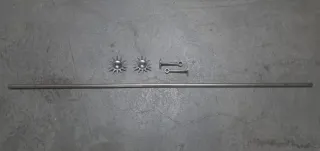 Barra per tende + fermatende + appendiabiti.