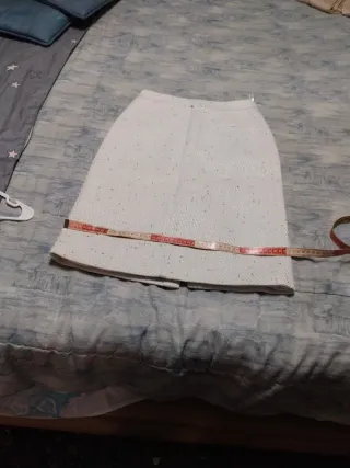 Falda blanca de tweed