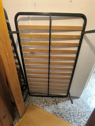 Somier metálico con lamas de madera