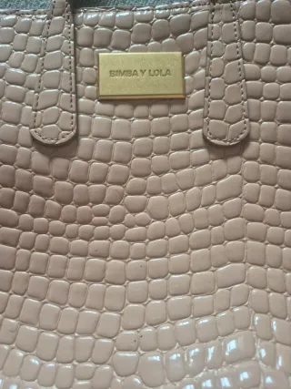 Bolso Bimba y Lola Beige Piel Cocodrilo