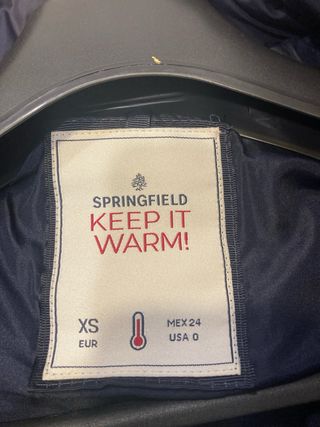 Anorak largo azul marino con cinturón