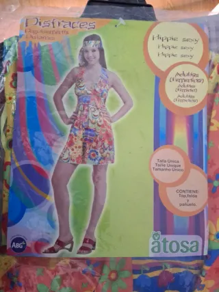Disfraz Hippie Sexy Talla Única Atosa
