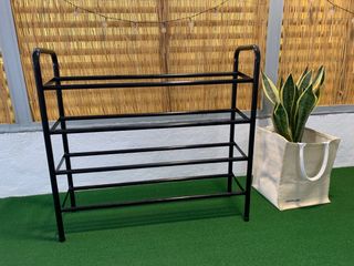 Zapatero metálico desmontable negro