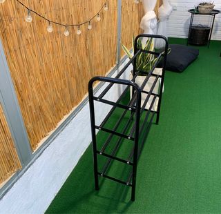 Zapatero metálico desmontable negro