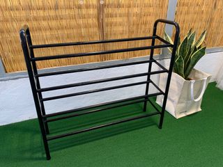 Zapatero metálico desmontable negro