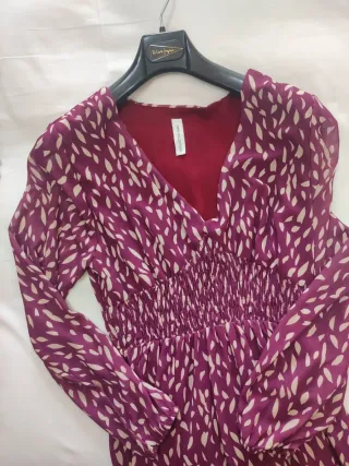 Vestido de gasa manga larga