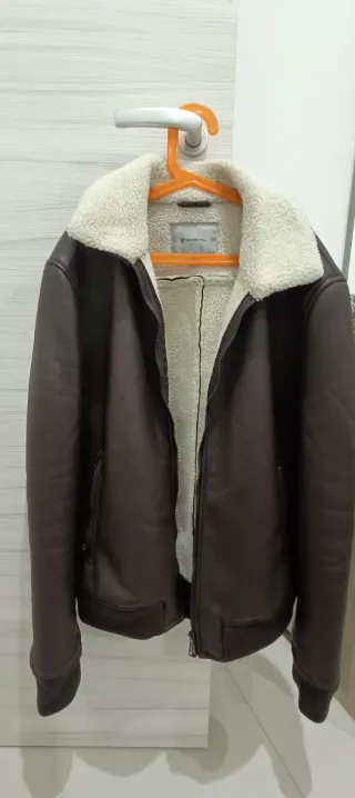 Giubbotto similpelle marrone uomo