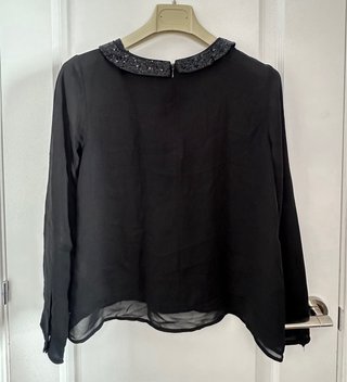 Blusa Zara negra con brillos