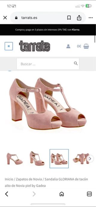 Sandalia Gadea Tacón Alto Novia Rosa