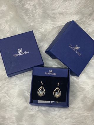 Brincos Swarovski Elegantes Dourado/Prateado