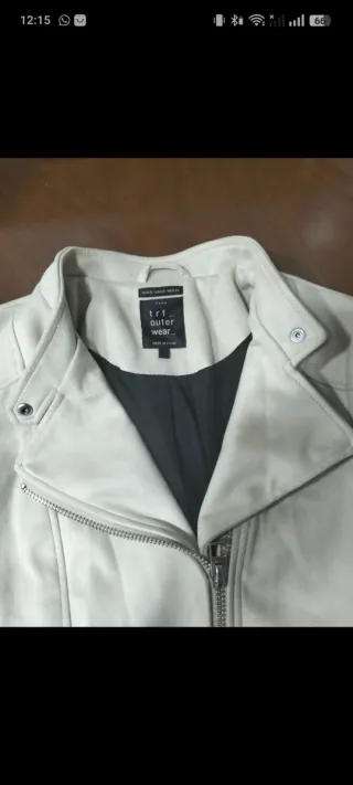 Chaqueta Biker Antelina Beige