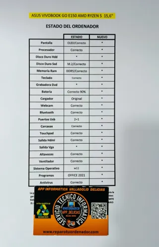 Portátil Asus Ryzen 5 16GB RAM 512GB SSD