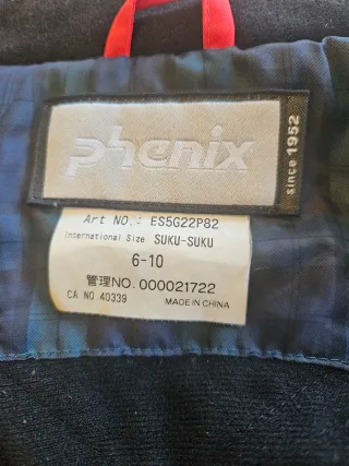 Chaqueta Phenix esquí/invierno 6-10 años