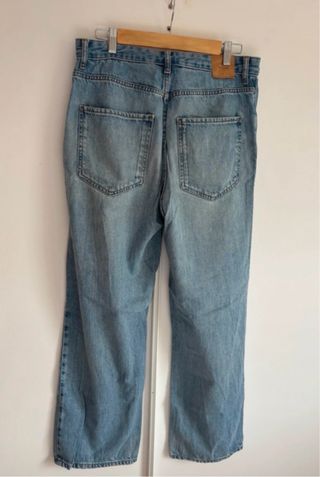 Vaqueros anchos azules efecto lavado Talla 38