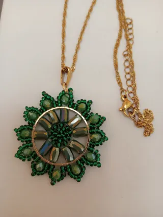 Colgante Flor Cristal Artificial Baño Oro