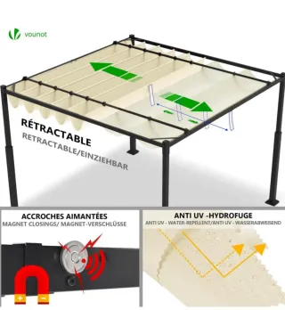Carpa Pérgola Exterior 3 x 3 m VOUNOT