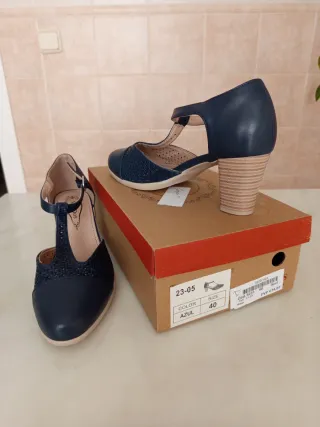 Zapatos Via Dos Talla 40 Mujer Azul Sin Estrenar