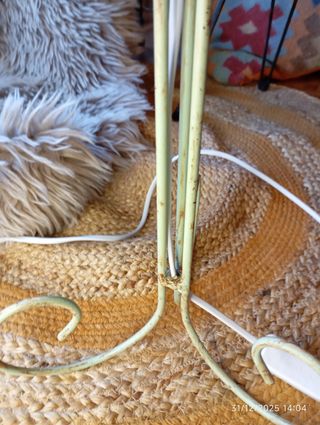 Pareja Lámparas Metal Verde Envejecido Boho