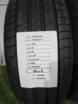 195 55 16 87H MICHELIN PRIMACY 4