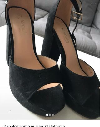 Sandalias Formula Joven Negras Tacon Plataforma
