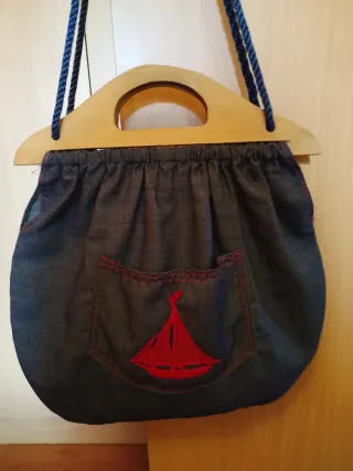 Bolso vaquero artesano vintage