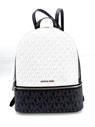 Mochila Michael Kors Rhea Zip Grande Negra Blanca