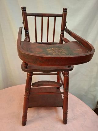 TRONA ANTIGUA DE MADERA  PARA BEBE