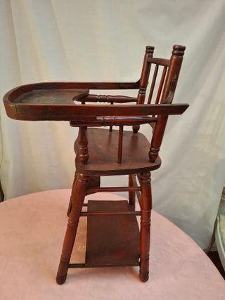 TRONA ANTIGUA DE MADERA  PARA BEBE