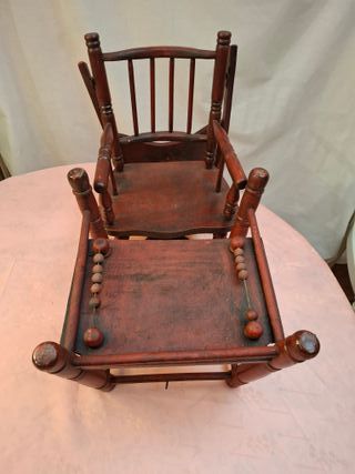 TRONA ANTIGUA DE MADERA  PARA BEBE