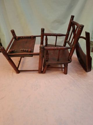 TRONA ANTIGUA DE MADERA  PARA BEBE