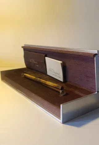 Bolígrafo Dupont Plata Baño Oro